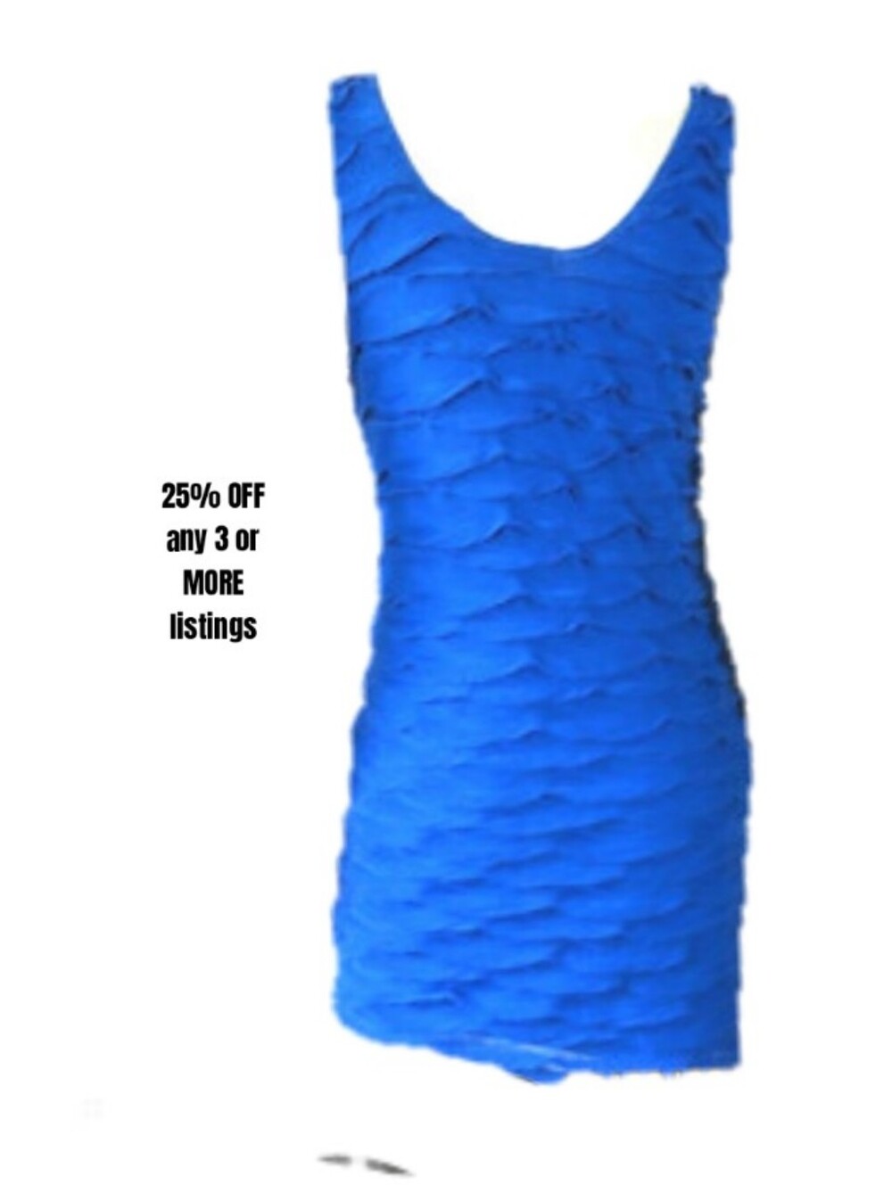 Blue Ruffle Bodycon Tank Tunic Women's Top Size Large Vintage Y2K Sleeveless